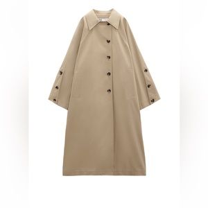 ZARA OVERSIZED BUTTON TRENCH COAT NWOT